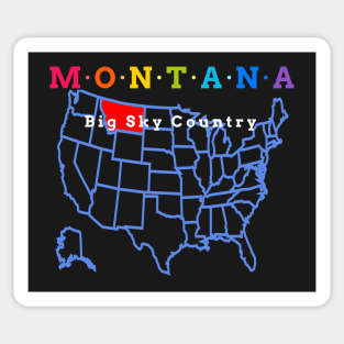 Montana, USA. Big Sky Country. With Map. Sticker